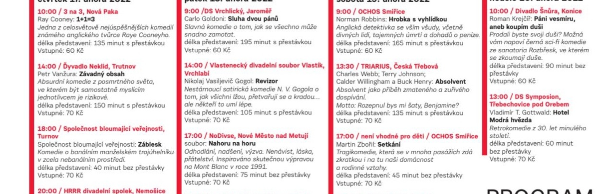 Divadelní festival 2022 Červený Kostelec
