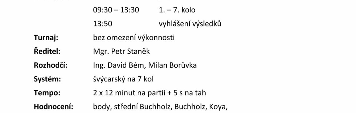 Turnaj pro dospělé v šachu Turnaj pro dospělé v šachu