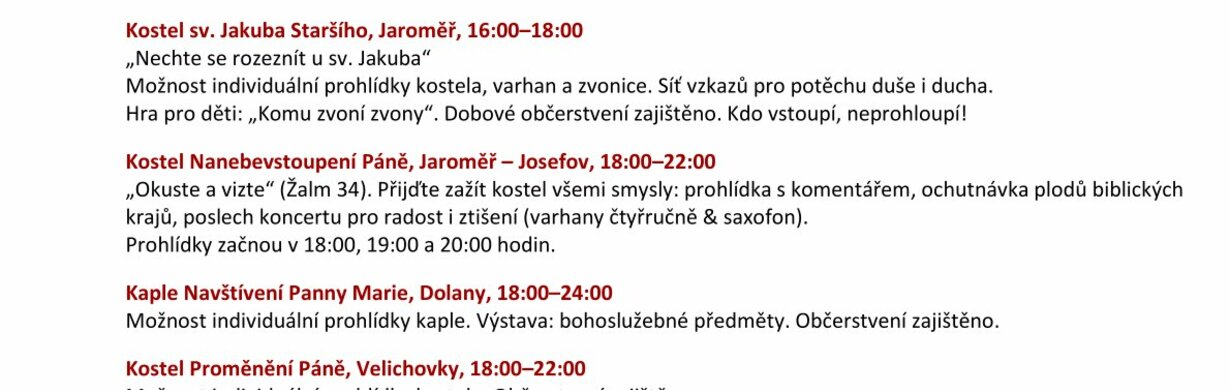 Noc kostelů 2026