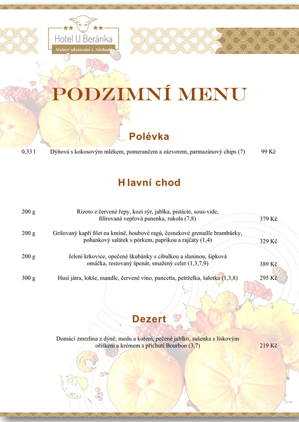 podzimní menu