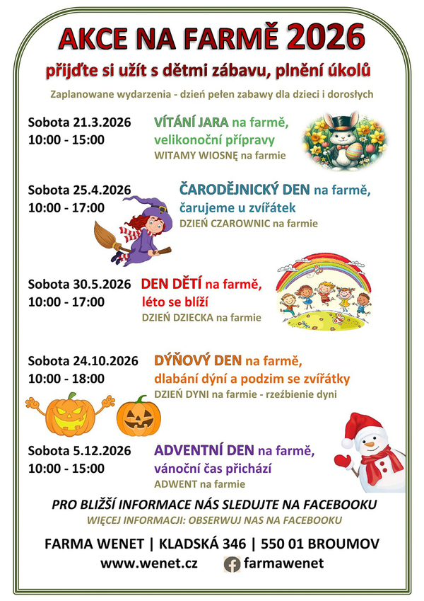 Farma Wenet - Akce 2026