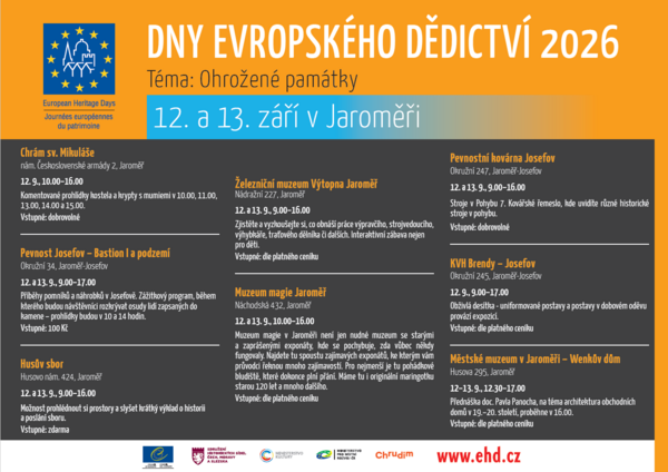 DNY EVROPSKÉHO DĚDICTVÍ 2026